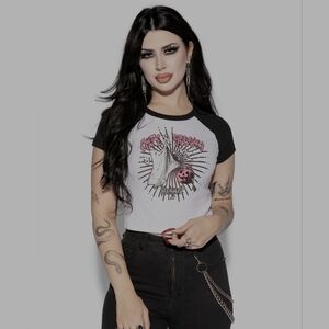 Blackcraft Cult womens micro rib raglan tee